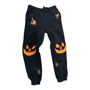 Kids Halloween Pumpkin Joggers - Black and Orange